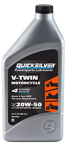 Quicksilver 20W-50 Synthetic Motorcycle Oil, 1 Quart