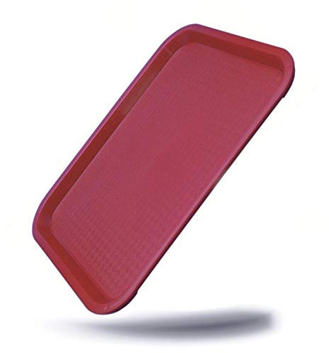 praktisches Servier Tablett Serviertablett Gläsertablett abräumen Gastrotablett rutschhemmend 45,5 x 35,5 cm stapelbar Farbe rot Gastronomie Kantine