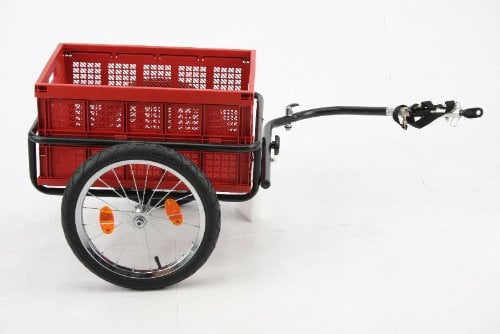 P4B Transportanhänger mit 16 Luftbereifung, inkl. 2 Deichseln, schwarz, mit Klappbox (ca. 45 Liter) Transport-Anhänger 16'' Luftbereift inklusive Kupplung Zoll