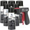 AUPROTEC Pistolengriff + Normfest Lackspray Autolack Schwarz Matt Kroma Sprühlack Farb Spray 6x 400ml