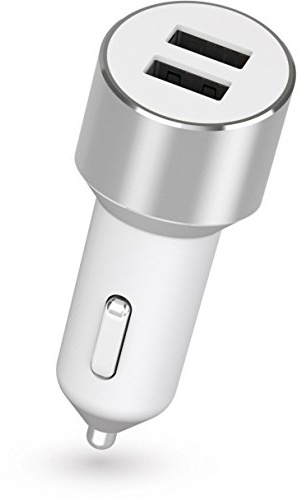 Kit Platinum Chargeur 3.4A pour Allume-Cigare Voiture avec Deux Ports USB et Auto-Détection Argenté