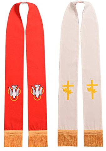 BLESSUME Kirche Pastor Reversibel Stola mit Quasten