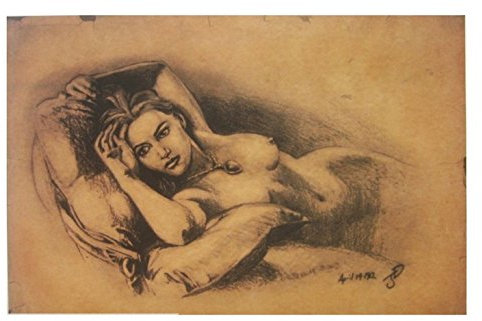 Naked Rose Sketch Drawing Poster