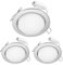 ledscom.de LED Decken-Einbaustrahler RUBA chrom matt GX18,6W je 509lm warmweiß rund flach 107mm Ø Lochkreis ca. 83-100mm Ø 3er Set