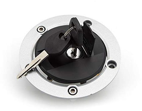 FXCNC Motorrad 3 Löcher Tankdeckel Tankdeckel mit Schlüssel Schloss Set Fit für Suzuki GSXR 600 / GSXR 750 04-15 GSX-R1000/R600/R750 03-14 SV1000S 03-07 GSF650S Bandit 05-12