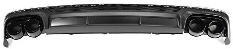 Original Audi S6 (C8 4A) Spoiler / Diffusor Set hinten, zur Nachrüstung - Metall, Schwarz, dark chrom matt