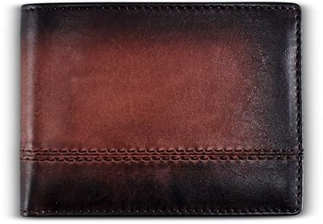 börse aus echtem Leder mit herausnehmbaren 2 Ausweis-Fenstern – Premium Herren RFID-blockierende Brieftaschen