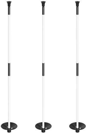 KINGTOP Golf Flagstick Mini, Practice Putting Green Flag Stick for Yard, Pole | Pin | Flagpole, Portable 2-Section Design, 3 Foot, 3-Pack, White