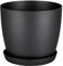 Home Garden Ornaments Plant Pots Indoor, Indoor Plant Pot - Decorative Flower Pots with Mat Surface and Plant Pot Saucer (Diameter: 20cm, Colour: Black)