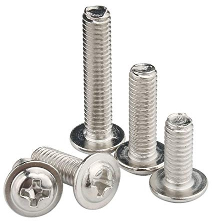 YOFASEN M2.5 Pwm Micro Machine Screw, High-Hardness Stainless Steel Screw with Washer,M2.5 * 4 * 6Mm/50Pcs