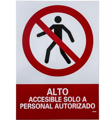 CABLEPELADO Señal prohibido el paso a personal no autorizado, Cartel no entrar, PVC, 21 x 30 cm