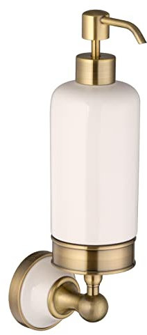 PaulGurkes Bad-Accessoires Bronze Messing Antik Keramik, PGCOSMOS-B-AM:Seifenspender