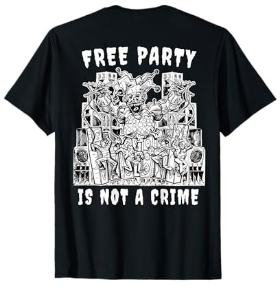 Free Party Tekno Clown 23 Soundsystem DJ Rave T-Shirt