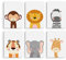 Hambient Poster Kinderzimmer - Bilder Babyzimmer Deko, Junge, Mädchen - Wandbilder, Kinderposter, Dekoration - 6er Bild Set (21 x 30 cm - Ohne Rahmen, Tiere Safari Afrika)