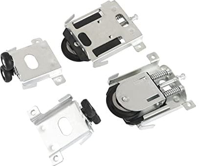 2 pièces Roulette Porte Coulissante placard, pour porte de garde-robe,rouleaux,armoire Runners Guides,guides avec tampon amortisseur, en Nylon, argent