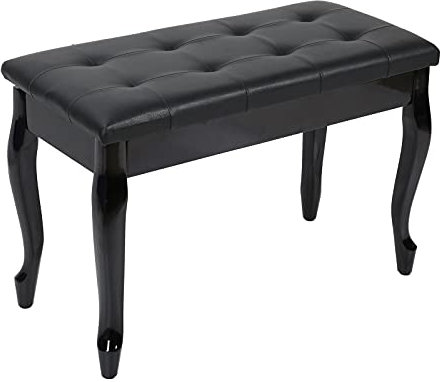 Klavierhocker, Doppelbank, für Piano, Bank, Klavier, Bank aus PU-Leder, Schminktisch, Hocker mit Ablagefach, 76 x 35 x 50 cm