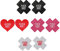 CHIC DIARY 4 Paar Nippelpads Set Kreuz/Herz Nipple Cover Up Selbstklebend Nippleabdeckung Brustwarzen Einweg Aufkleber Damen