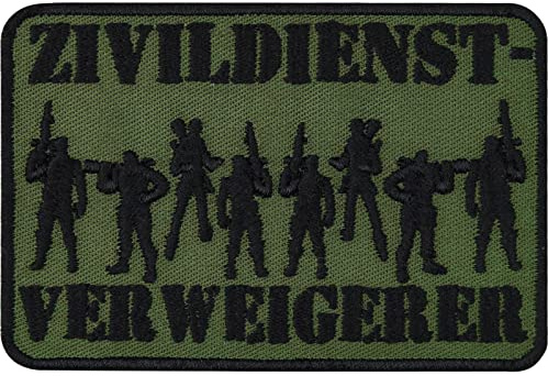 Militär Abzeichen Zivildienst Verweigerer Bundeswehr Geschenk für Soldat Aufnäher bestickt - Army Tactical Morale Patch zum annähen/aufbügeln | Applikation für alle Stoffe | 90x60mm