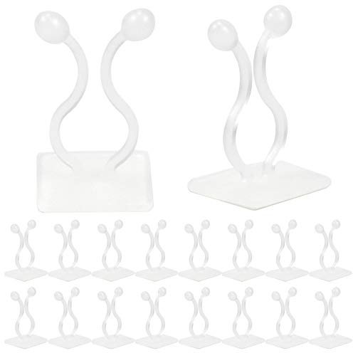 Yasmous 50Pcs Self-Adhesive Vine Plant Climbing Wall Fixer Vine Clips Invisible Plant Climbing Wall Clips Wall Vines Fixture Wall Sticky Hook for Gardening Plant Support Fixture