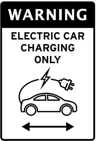 Classic Home Store Electric Car Charging Only Black EV Car Graphic Charging Sign Notice Warning