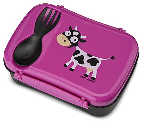Anton & Sophie Carl Oscar N'ice Box | Brotdose mit Kühlakku | MIT NAMEN PERSONALISIERBAR | hält 5 Stunden kühl | inkl. Multibesteck und Snackbox (pink (ohne Namen))