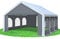 Stabilezelte Partyzelt 5x6m Modular Professional PVC 500 g/m² mit Fenster Weiss GRAU