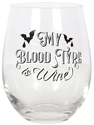 My Blood Type is Wine Stemless Wine Glass
