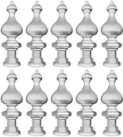 10X Pfostenkappe, Aluminium Zaunpfosten Mit Runder Basis Abdeckkappen Für Treppengeländer Gartendekoration Yard Schmiedeeisen Metall Tor