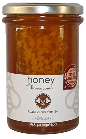 Alabasinis Miel Griega con Panal – 400gr – 100% Natural y Artesanal