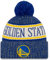 New Era NBA-Mütze für Erwachsene, Unisex, offizielle Sportstrickmütze mit Bommel, Golden State Warriers, Einheitsgr��e
