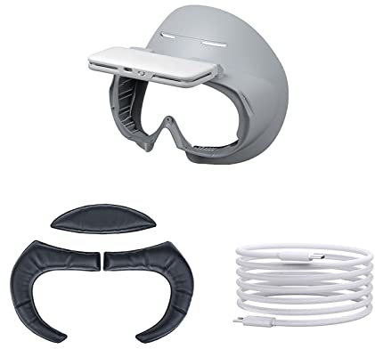 VR Face Cover Compatible for Pico 4, VR Headset Cover Interface Pad Facial Eye Mask Padding Replacement Breathable Bracket Sleeve Pad (Fan protector + PU cotton)