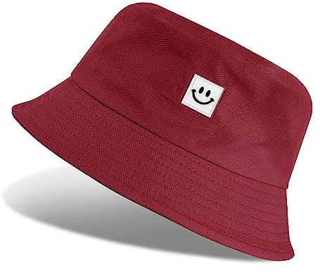 Tuopuda Fischerhüte Bucket Hat Unisex Sonnenhut Baumwolle Buckethut Faltbar Fischerhut Anglerhut Sommer 56-58cm, Rosenrot