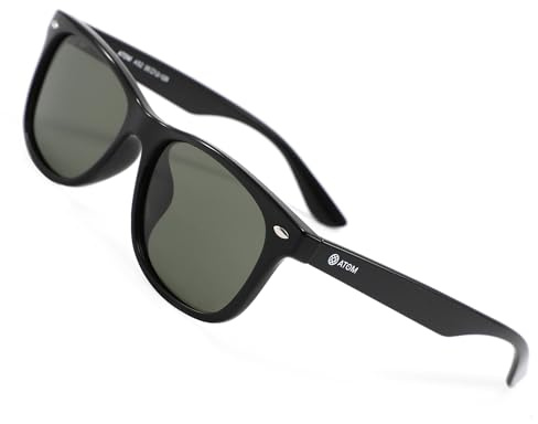 ATOM Polarized 100% UV Protection Kids Sunglasses - Aged between 5-12 Years Children Sunglasses for Boys and Girls (Black & Green)