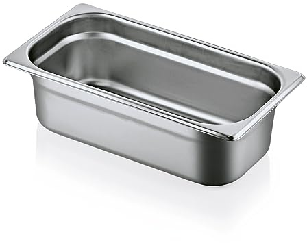 Morleos GN 1/3 100 mm - 4 L Gastronormbehälter aus rostfreiem Edelstahl 325 x 176 mm | stapelbar & rostfreier GN Behälter | Gastronomie-, Event- & Catering Zubehör aus robusten 0,7 mm Stahl