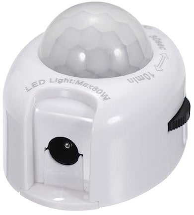 sourcing map DC 5V-24V PIR Motion Activated Sensor Switch for Kitchen Cabinet LED Strip Light, with Light Sensor White