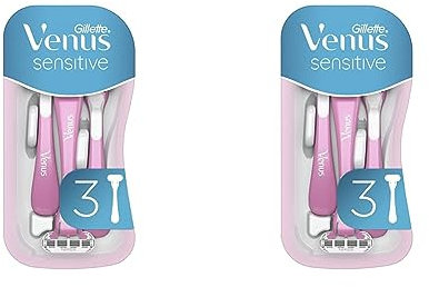 Gillette Venus Sensitive Einwegrasierer Damen, 3 Damenrasierer mit Komfortklingen, Muttertagsgeschenk (Packung mit 2)