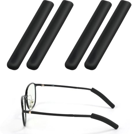4pcs Eye Glasses Ear Cushion, Upgrade Soft Silicone Ear Pads for Glasses Grip Anti-Slip Elastic Comfort Temple Sleeves Eyewear Retainer Tip for Sunglasses Reading Eyeglasses