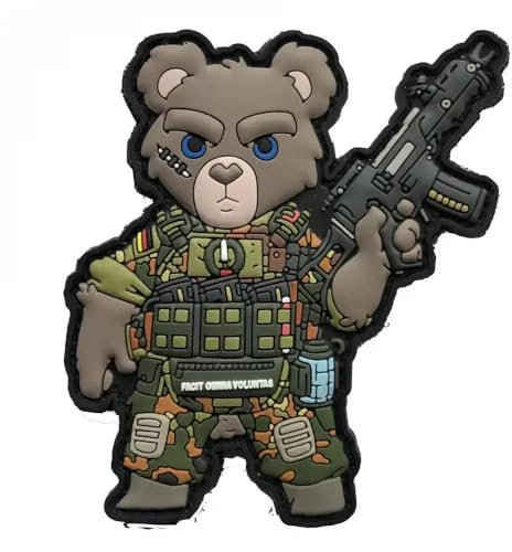 Patchlab Bundeswehr TEDDY in Flecktarn PVC Morale Patch mit Klett Rückseite, 76mm für Soldaten, Reservisten, Heer Marine Luftwaffe wir haben alle Gattungen