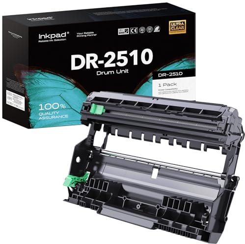 iNKPAD DR2510 Unité Tambour Compatible pour Brother TN2510 TN2510XL pour HL-L2400DW HL-L2445DW DCP-L2660DW DCP-2620DW MFC-L2800DW MFC-L2860DW