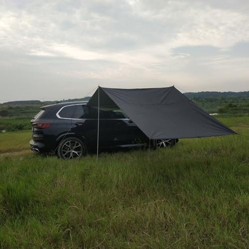 Zoegneer Auto-Seitenmarkise, Dachzelt, tragbar und wetterfest, Auto-Seitenzelt, Seitenzelt, Überdachung für Camping, Schwarz