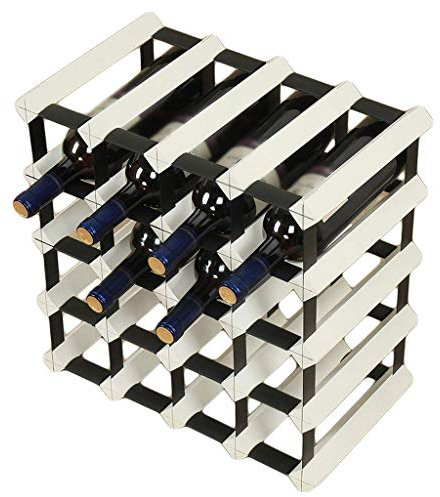 Generisch Weinregal,Flaschenregal aus massivem Holz, Käfig, Korb, Zuhause, Wohnzimmer, Keller, Schrank, Vitrine, Deko-Regal, 16 Flaschen, komplett montiert, L