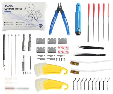 BCZAMD 36Stück 3D Drucker Werkzeug-Kit enthält Düse Uncloger Harz Entfernung Reinigung Entgraten Werkzeug Schleifen und Hotend Demontage Mehrzweck Werkzeug 3D Drucker Zubehör für Trimmen und Finishing