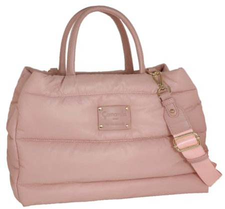 Camomilla Milano Borsa a Mano Donna, Borsa Bauletto, con Tracolla, Poliestere, Collezione Puffy Bags, Colore Rosa