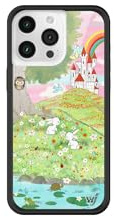 Wildflower Schutzhüllen – Märchen, kompatibel mit Apple iPhone 15 Pro Max, Tier, Natur, Schloss, Blumen, Grün, niedlich, trendig, schützender schwarzer Stoßfänger, 1,2 m Falltest-Zertifiziert,