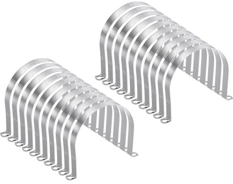 sourcing map 10pcs 5 7/8 Inch 150mm Conduit Clamps, M150 U Tube Pipe Clamp, Stainless Steel Rigid Pipe Strap, U Shaped Bracket with Two Hole for Pipe Tube Hose Wire Cord,Thick