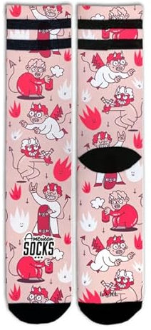 American Socks Naughty Devil Chaussettes mi-mollet | Taille L/XL | Chaussettes unisexes | Évacuation de l'humidité | Talon et orteils renforcés | Rose, 37, rose, 37