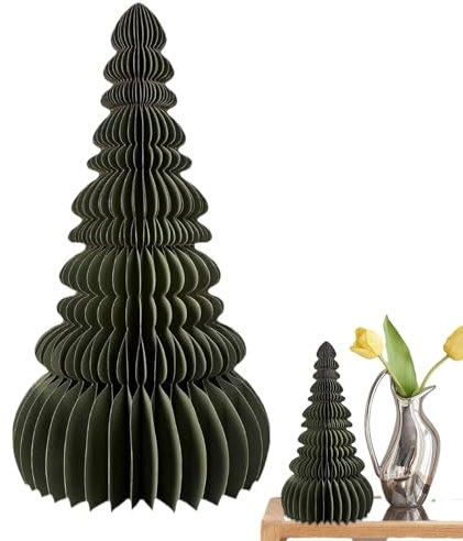 Albero di Natale di carta, centrotavola albero di Natale decorazioni da tavola | Centrotavola albero di carta decorazione domestica vintage decorazioni natalizie per casa e interni