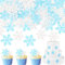50 PCS Essbare Schneeflocken Tortendeko, Esspapier Weihnachten Cupcake Topper, Schloss Schneeflocke Tortendeko für die Winterkuchen Dekoration(Blau + Weiß)