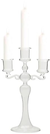 Chandelier pour 3 bougies, élégant bougeoir en verre transparent avec 3 branches - Décoration de table à manger pour décoration de maison, mariage, fête, décoration de table à manger | Décoration de table à manger pour la décoration de la maison, mariage, fête, décoration de table à manger