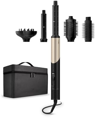Silk'n air styler 5 in 1 SilkyAir Flex Curly and Wavy Heizbürste mit 5 Zubehörteilen, Rotierende Föhnbürste, Volumenbürste, Diffusor und mehr, 1300W Haartrockner, Schwarz